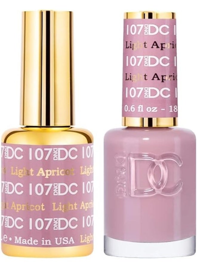 DAISY DND Gel Polish Set - 1 Each Of Beige Gel Polish And Beige Nail Polish, 107 Light Apricot, 0.5 Fl Oz - Image 2